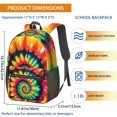 thumbnail image 3 of Green and Yellow Tie Dye Pattern 17" School Backpacks for Teens,Waterproof Oxford Fabric,S-Shape Padded Straps for School,Travel,Hiking,Camping, 3 of 6
