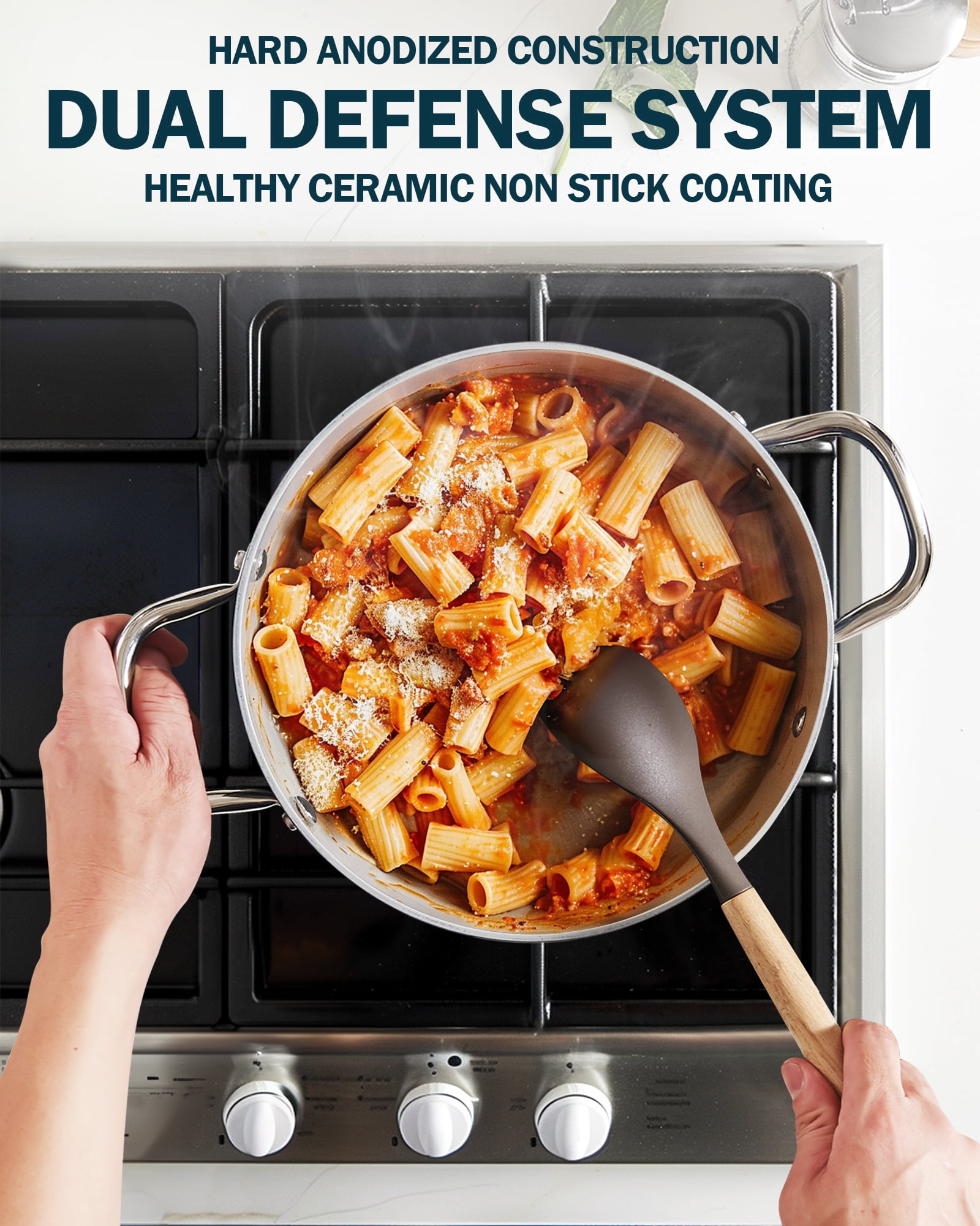 Cook N Home Classic 6 Quart Ceramic Nonstick Stock Pot with Lid, Induction Cookware, Stockpot for Cooking, Canning, Sauce, Ollas para Cocina, Blue
