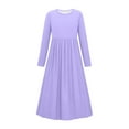 thumbnail image 4 of ATOGUTA Girls Maxi Dress Long Sleeve Casual Holiday Dress with Pockets Size 4T-14, Purple, 4 of 6