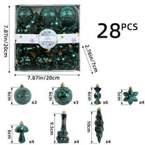 HomeDM Christmas Balls 28Pcs Army Green Shatterproof Ornaments Balls Assorted Christmas Tree Hanging Pendant for Holiday Wedding Party Home Decor