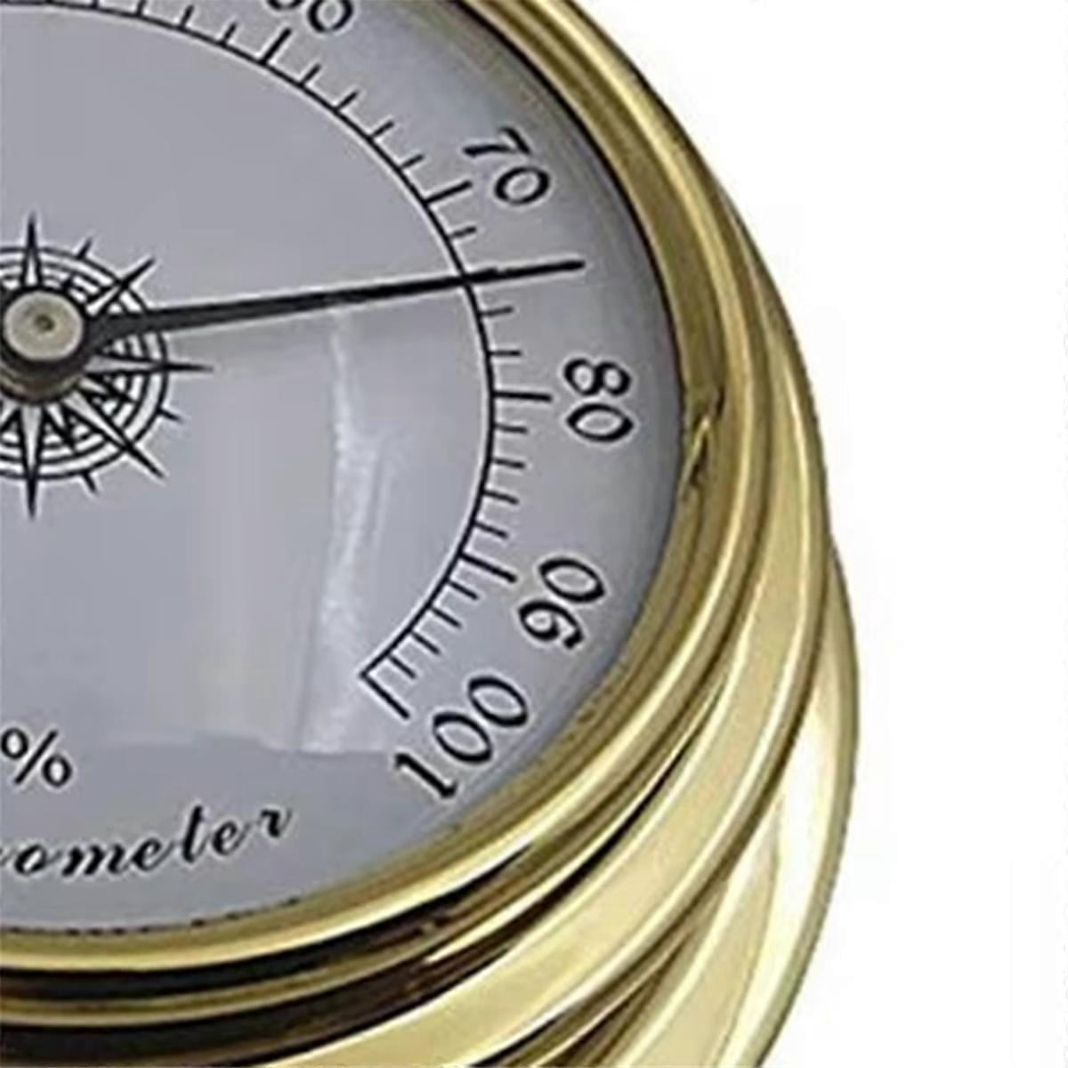 4 Pcs Boat Barometer Clock Thermometer Hygrometer Weather Station Set Wall Mounting Type Brass for C