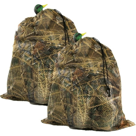 GUGULUZA Duck Mesh Decoys Bag, Pigeon/Goose/Turkey Carry Storage Backpack for Hunting (Camo - 2 Pack)