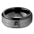 thumbnail image 2 of Tungsten Alaska The Last Frontier State Mountain Band Ring 8mm Men Women Comfort Fit Black Step Bevel Edge Brushed Gray Polished, 2 of 4