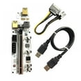 thumbnail image 1 of PCI-E Riser for Bitcoin Ethereum Crypto Mining GPU Riser X16 Extender USB 3.0 PCIE Extension Cable 6 PIN Powered, 1 of 9