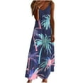 thumbnail image 2 of YuXingFu Summer Dresses for Women 2026 Work Maxi V-Neck Plus Size Womens Dress Sleeveless for Vacation Long Casual Summer Blue S, 2 of 5