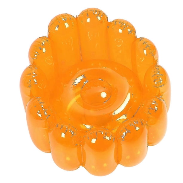 Inflatable Sofa Chair Portable Outdoor Blow Up Couch Seat Transparent Candy Color for Home Living Room Bedroom Casual Orange 26s