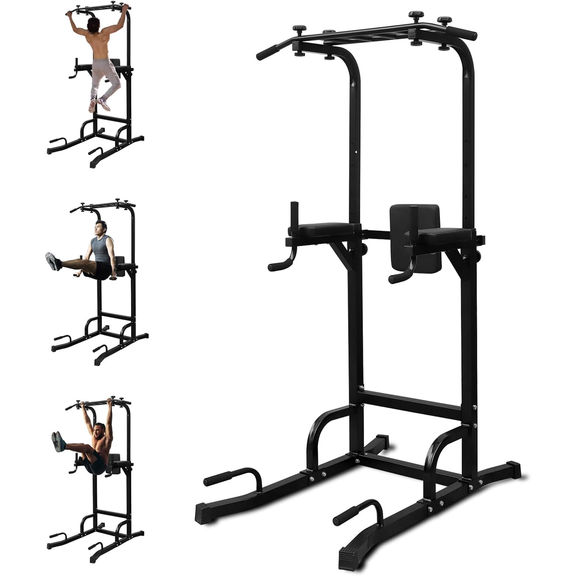 HooKung Power Tower Dip Station Pull Up Bar for Home Office Gym, Multi-Function Workout Dip Station Power Tower for Full Body Strength Training Fitness Equipment, Pull Up Stand Holds Up to 440LBS