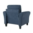 thumbnail image 4 of Lifestyle Solutions Alexa Microfiber Fabric Club Chair with Rolled Arms, Blue, 4 of 7