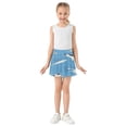 thumbnail image 3 of Girls' Skorts Elastic Waist Skorts with Inner Shorts Athletic Workout Shorts Skirts Cute Sharks Wearing Sunglasses Small, 3 of 9