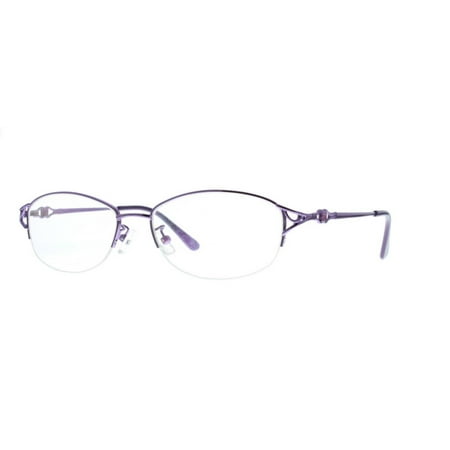 Ebe Prescription Glasses Mens Womens Violet Half Rim Shield Elegant Light Weight Anti Glare grade s1078