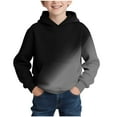 thumbnail image 3 of CYRBOKO Boys Hooded Sweatshirts, Athletic Gradient Casual Long Sleeve Pullover Tops Gray Size 10-12 T, 3 of 7