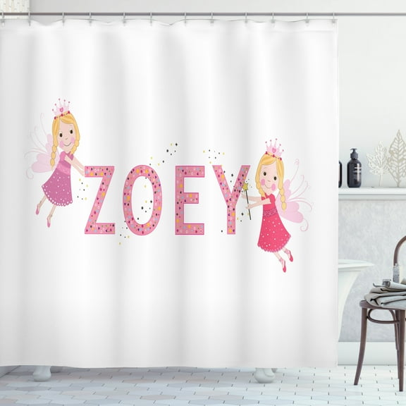 Ambesonne Zoey Shower Curtain, Feminine Girl Name, 69"Wx70"L, Multicolor
