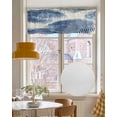 thumbnail image 4 of Blue Striped Kitchen Valances for Windows Farmhouse Linen Window Valance Curtain for Living Room Window Treatment Modern Minimalist Abstract Art Vintage Valance Rod Pocket Topper Drape, 42 x 12 Inch, 4 of 6