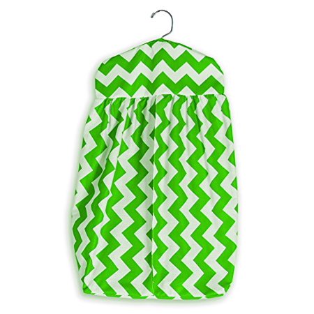 Baby Doll Bedding Chevron Diaper Stacker, Green
