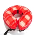 thumbnail image 1 of 1 collar para mascotas para perros y gatos, deflector inflable a cuadros, protector de cabeza, anillo para el cuello antimordeduras y antilamidos, 1 of 5