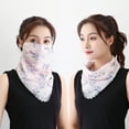 thumbnail image 6 of Joernso Floral Women Anti UV Dust Thin Chiffon Outdoor Neck Face Cover Veil Scarf Shawl, 6 of 8