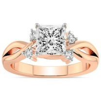 IGI Certified 5 Carat Princess Shape Lab Grown Diamond Engagement Ring | 14K Rose Gold |Twisted Blossom Diamond Ring | FG-VS1-VS2 Quality Friendly Diamonds