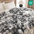 thumbnail image 5 of Cozy Faux Fur Throw Blanket for Couch-Warm Fuzzy Throw Blanket, Soft Plush Thick Bubble Blankets for Bedroom and Living Room, Furry Luxury Blanket, 50 x 60,Tie-Dye Grey, 5 of 7