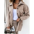 thumbnail image 4 of Womens Corduroy Shirt Long Sleeve Button Down Shirts Casual Jacket Tops Shacket, 4 of 8