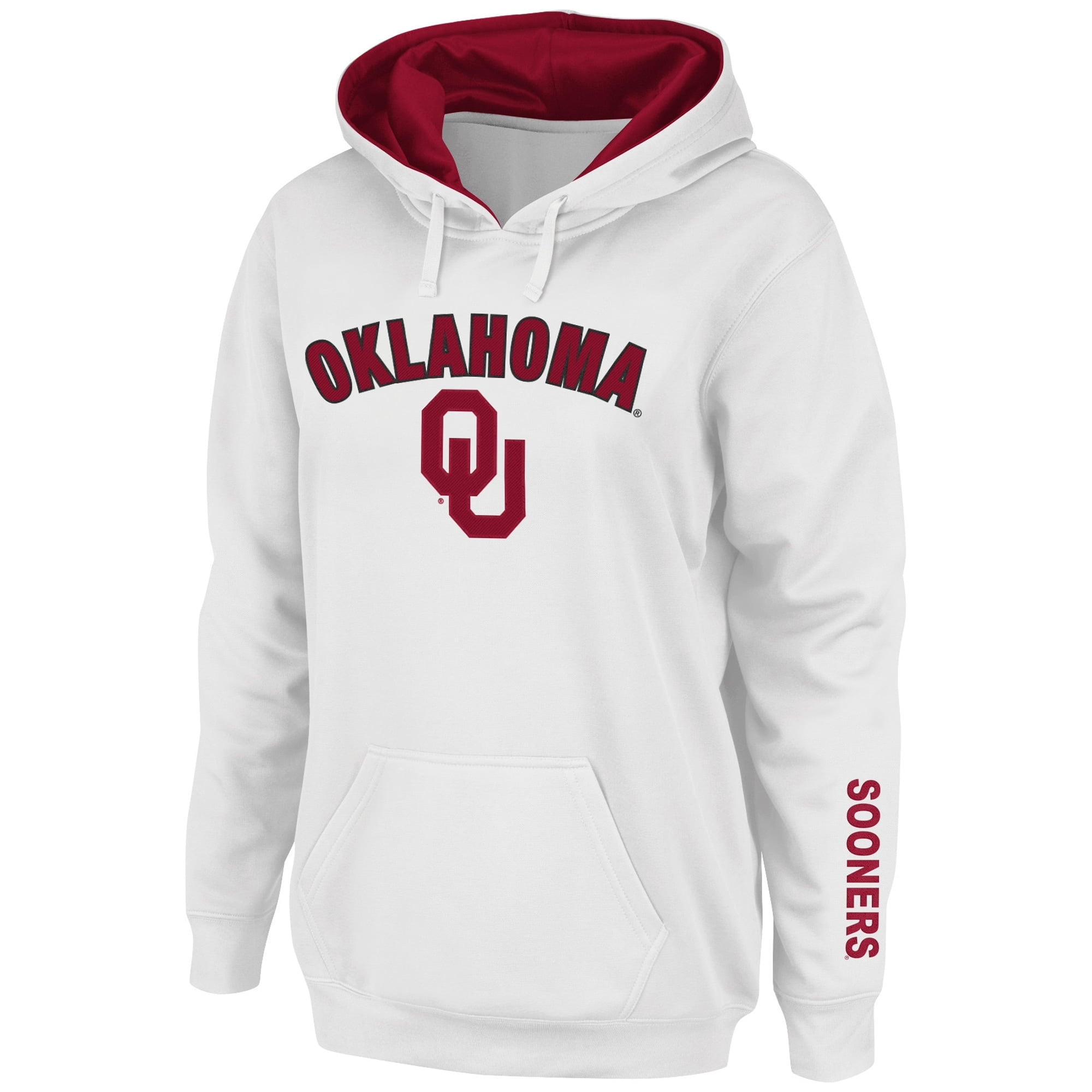 Oklahoma Sooners Women's Arch & Logo 1 Pullover Hoodie - White ...