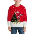 thumbnail image 5 of MIXUE Toddler Girls Sweaters Holiday Knitwear Christmas Day Winter Celebrations Kids Boys Sweater Crew Neck School Uniforms, 5 of 9