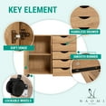 thumbnail image 4 of Naomi Home Adult Amy 5-Drawer Wood Dresser Chest with Cabinet Door, Mobile Storage Organizer & Printer Stand for Home Office, Natural, 4 of 9