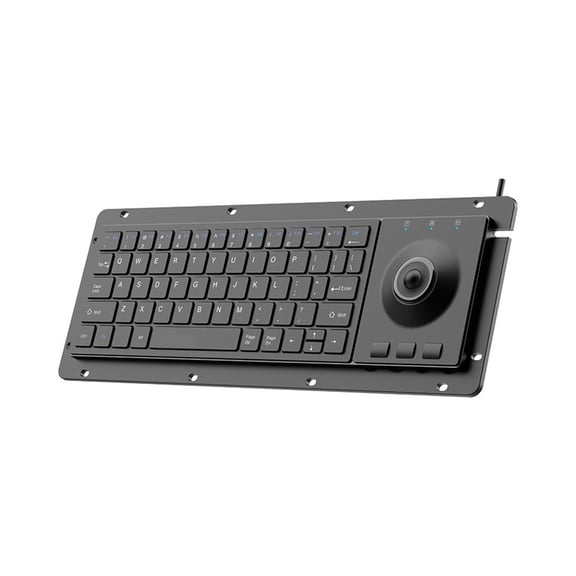 Lynono 64Key Mechanical Keyboard With Trackball USB Cord Connection For Industrial Control Systems