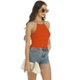thumbnail image 3 of Women's Halter Neck Tie Tops Knit Tank Tops Sleeveless Vest Shirts, 3 of 6