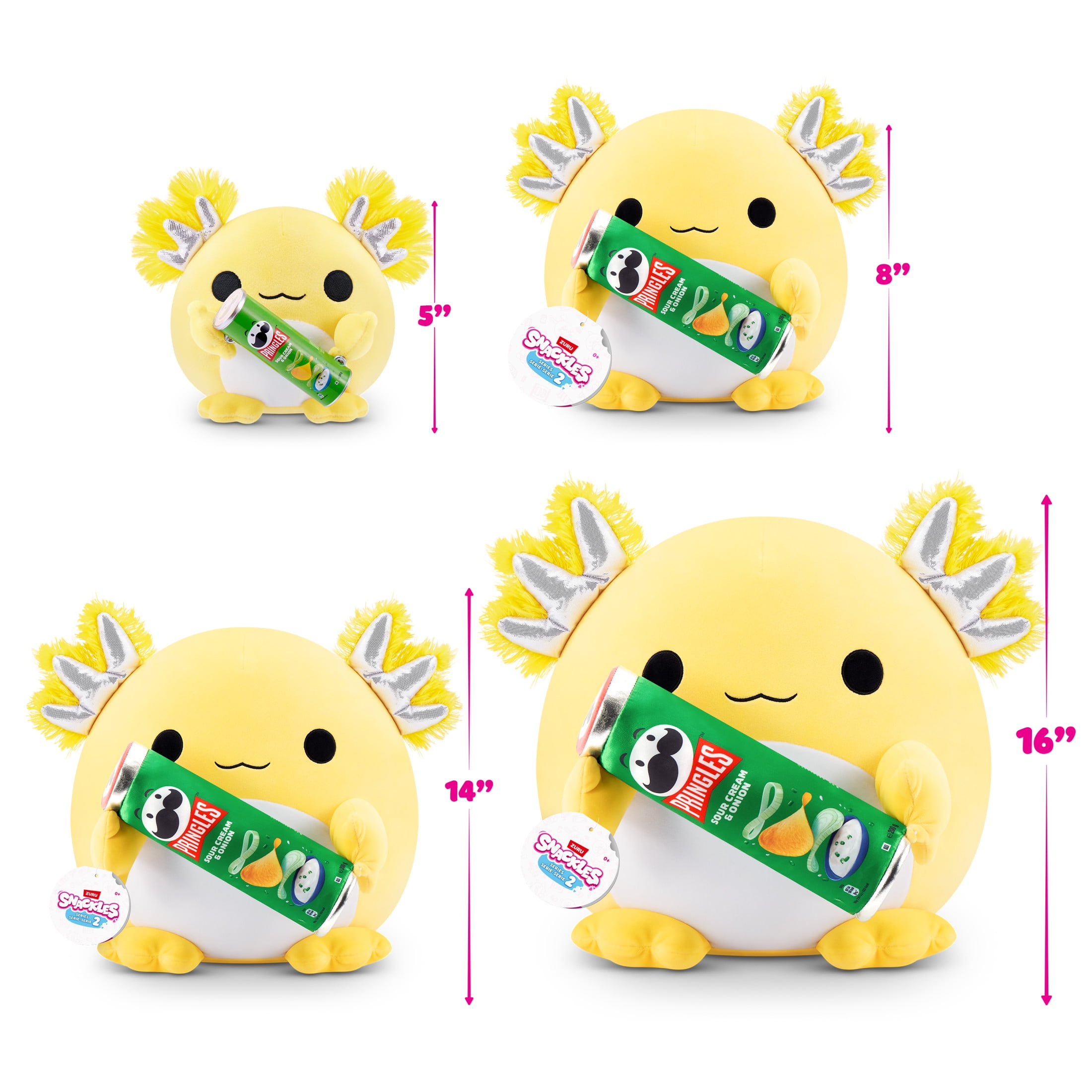 ❁⃘*.゜ ☆スマイルW☆❁⃘*.゜すのチル ぬい SNACKLES, Plush Toy, 8 inch Snackle Leon the Axolotl, Soft