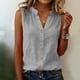 thumbnail image 2 of Eres Más Que una Camisa de Puntuación de Prueba Blusa de Botón sin Mangas de Color Sólido Casual para las Mujeres, Camisetas de Mujer Cuello en V Moda de Poliéster para el Verano, 2 of 8