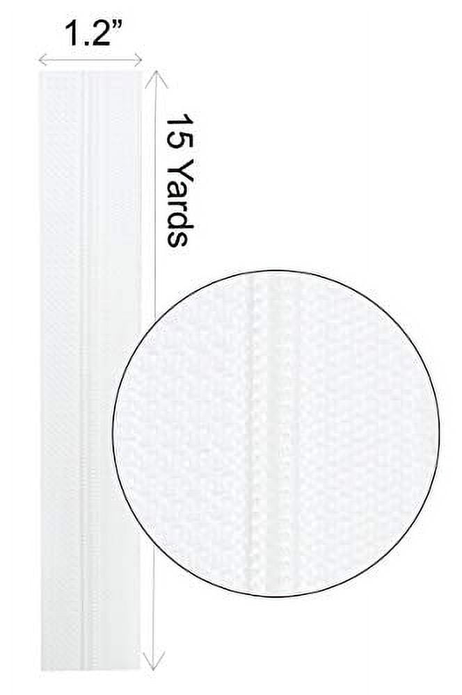 #4.5 YKK Continuous Nylon Coil White Zipper Chain Includes White Non-Locking Long Pull Sliders - Color Black - Made in The United States (10 Yards & 25 Pulls)