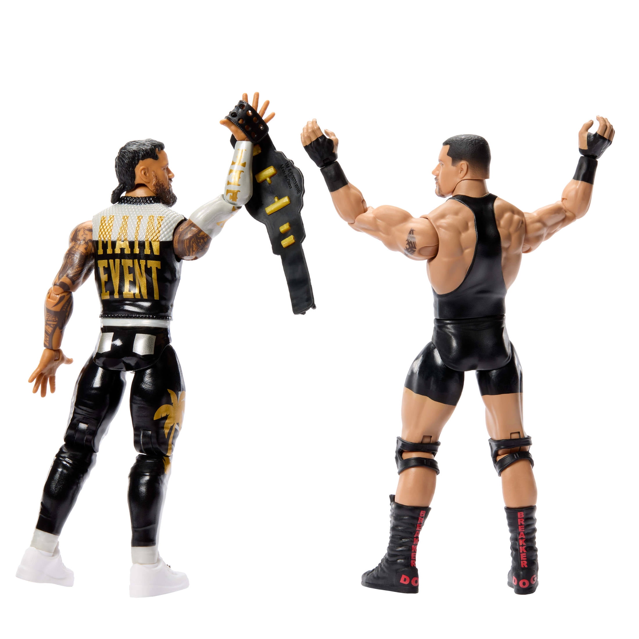 WWE Main Event Showdown Bron Breakker Vs Jey Uso Action Figures Set, Series #25, 6-inch Collectibles
