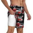thumbnail image 3 of Balery Fire and Rescue Truck Mens Swim Trunks Swim Shorts for Men Quick Dry Inseam Beach Shorts with Compression Liner Pocket-Large, 3 of 9