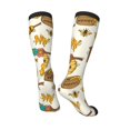 thumbnail image 5 of Lsque Honeycomb And Honey Printed Crew Socks Men's Women's LightWeight Thin Casual Calf Socks ,Knee High Socks,Cotton Socks, 5 of 9