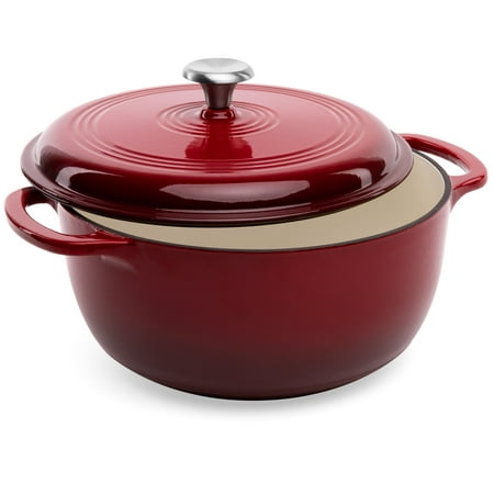 Best Choice Products 6qt Ceramic Non-Stick Heavy-Duty Cast Iron Dutch Oven with Enamel Coating, Side Handles for Baking, Roasting, Braising, Gas, Electric, Induction, Oven Compatible, (Best Size Dutch Oven)