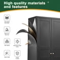 thumbnail image 5 of Letaya Wardrobe Armoire Closet,72" H Metal Storage Cabinet with Adjustable Shelves and Hanging Rod,Bedroom Armoire Cabinet Clothes Organizer (Black), 5 of 9