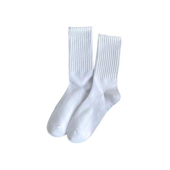 Xaqiouau Women's Ribbed Crew Socks – Soft Fabric Mid-Calf Socks – Everyday Casual Wear Socks (Multiple Colors Available)