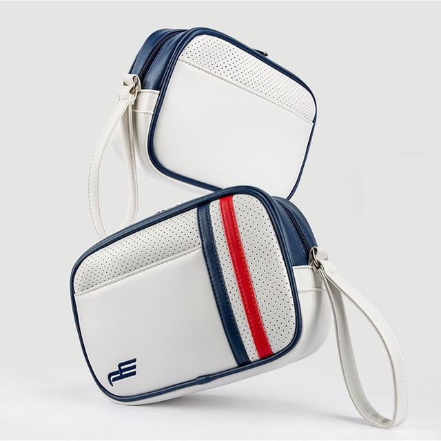 Bolsa de transporte para pelota de Club, organizador de almacenamiento, contenedor, bolsillo, regalo, PU, soporte para camisetas Blanco Sharpla Bolsa para pelotas de golf