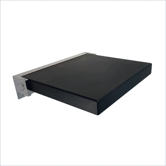 Transolid Preston Flip-Up Fold-Down Wall-Mount Padded Shower Seat, 14 in. W x 13.75 in. D, Black and Polished Chrome, PPS1414UP-09PC