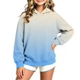 thumbnail image 2 of Hoodies for Teen Girls Oversized Sweatshirts Girls Ombre Hoodie Gradient Color Pullover No-Drawstring Long Sleeve Relaxed Fit Casual Sweatshirt for Fall Winter School Daily Wear (Ages 3-14 Years), 2 of 6