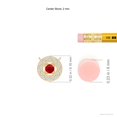 thumbnail image 3 of ANGARA Natural Vintage Style Ruby Halo Pendant with Milgrain Detailing in 14K Yellow Gold for Women (Size-2.5mm) | July Birthstone, Anniversary, Jewelry Gift for Women | Natural Ruby Necklace, 3 of 8