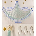 thumbnail image 6 of Stuffed Animal Hammock-Large Stuffed Animal Net For Toys Corner-Hanging Stuff Animal Toy Storage Organizer For Plush Plushie Display Light Blue Girl Room Bedroom Boho Nursery Decor Toy Storage, 6 of 12