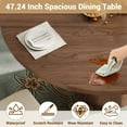 thumbnail image 6 of UHOMEPRO Round Dining Table, 47" Circle Kitchen Table for 4-6, Farmhouse Dining Room Table with Sturdy Wood Strip Base, Modern Dining Table for Dining Room Living Room, Walnut(Only Table), 6 of 11