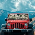 thumbnail image 3 of Yuyamidu Green Camo Windshield Sun Shade, Board Car Sunshade for Rubicon Sahara TJ JK JKU 2 & 4 Door-Blocks UV Rays Sun Visor Shield, 3 of 7
