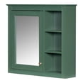 thumbnail image 6 of DEALTOPS Stylish Wall Mounted Bathroom Mirror Cabinet with Cabinet and Open Shelves, Green, 6 of 8