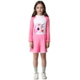 thumbnail image 3 of Lavenicole Girls 2-Piece Unicorn Rash Guard Swimsuit - Long Sleeve UV Protection Bathing Suit (3-9 Years) Darkpink, 3 of 5