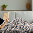 thumbnail image 3 of Abstract Soft Flannel Fleece Throw Blanket, Geometric Inspired Simple Contemporary Pattern with Circular Shapes, Cozy Plush for Indoor and Outdoor Use, 50" x 70", Pale Blush Multicolor, by Ambesonne, 3 of 5