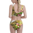 thumbnail image 3 of Picia Watercolor Canary Bird Women's High Waisted Bikini Scoop Neck Swimsuit Two Pieces Bathing Suit-X-Large, 3 of 8
