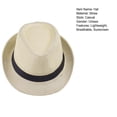 thumbnail image 7 of Women Men Hat Unisex Casual Contrast Color Curled Brim Braided Sunscreen Foldable Outdoor Travel Panama Cowboy Headwear, 7 of 7