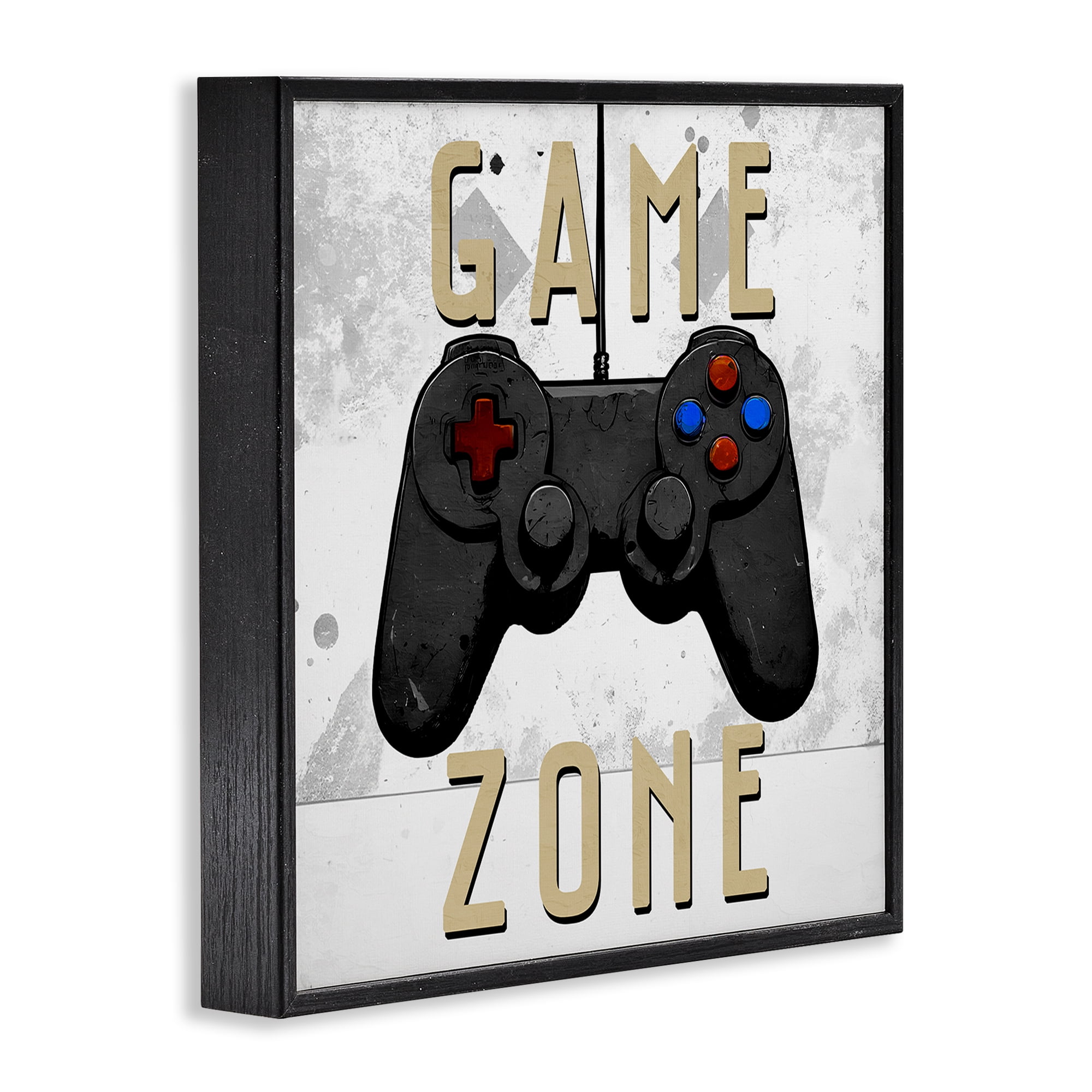 Stupell Industries Game Zone Control Black Framed Giclee Art, design by Kim Allen